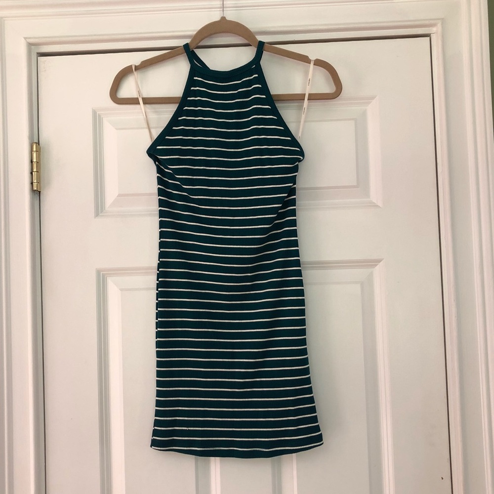 Green halter dress